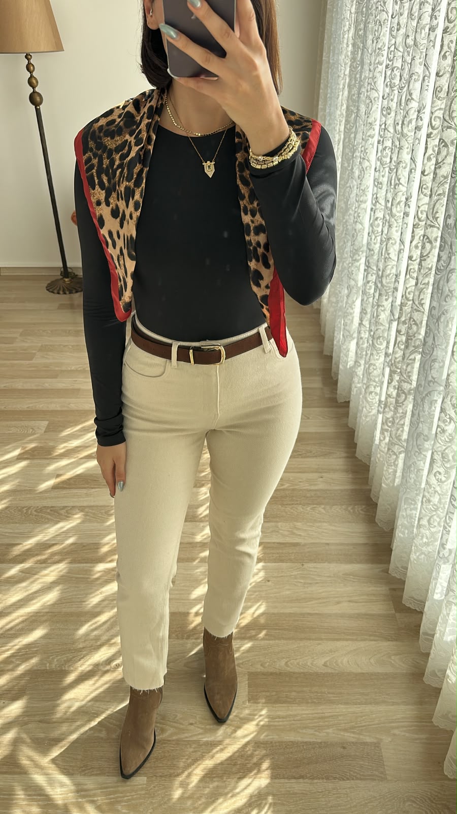 Kemerli Bej Pantolon - Görsel 5