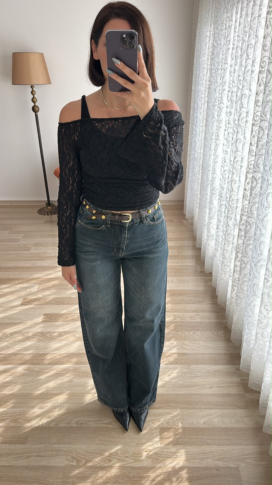 Lacivert Dantelli Atlet Bluz - Görsel 4