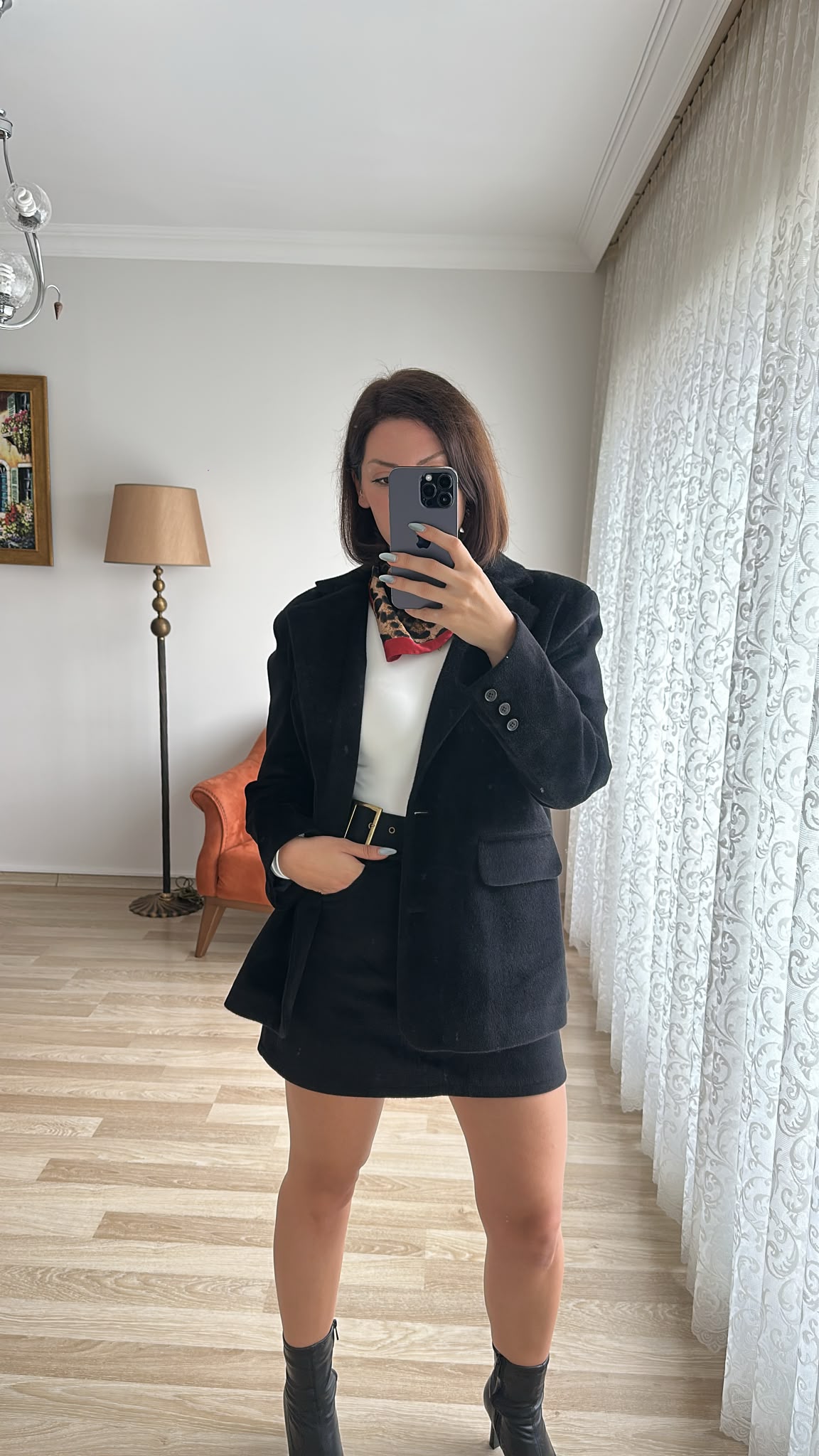 Siyah Süet Takım - Görsel 2